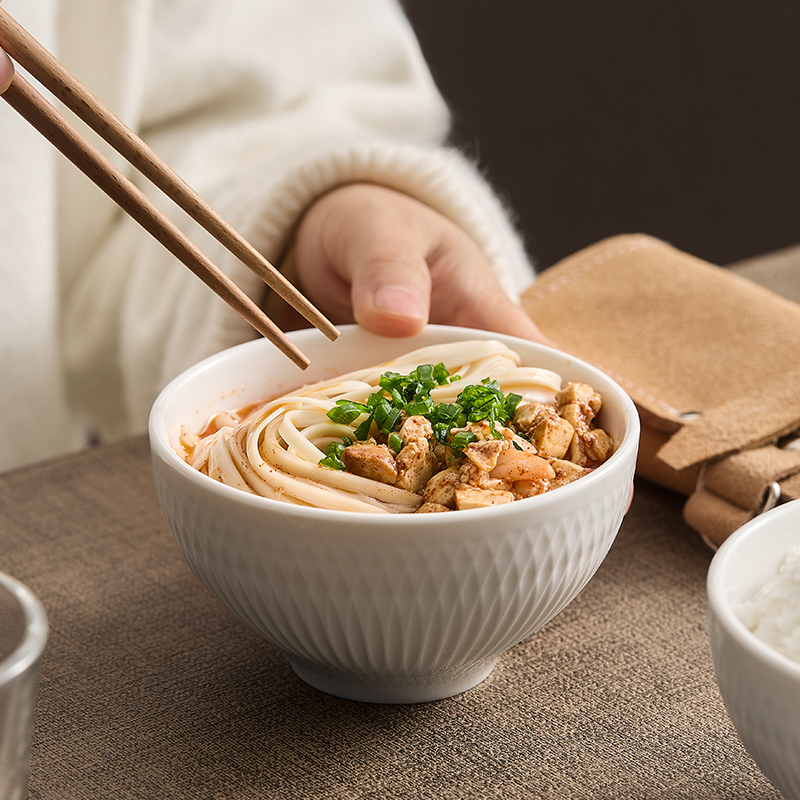 冰川米饭碗高温陶瓷家用高级感轻奢小碗精致甜品碗特别好看的饭碗