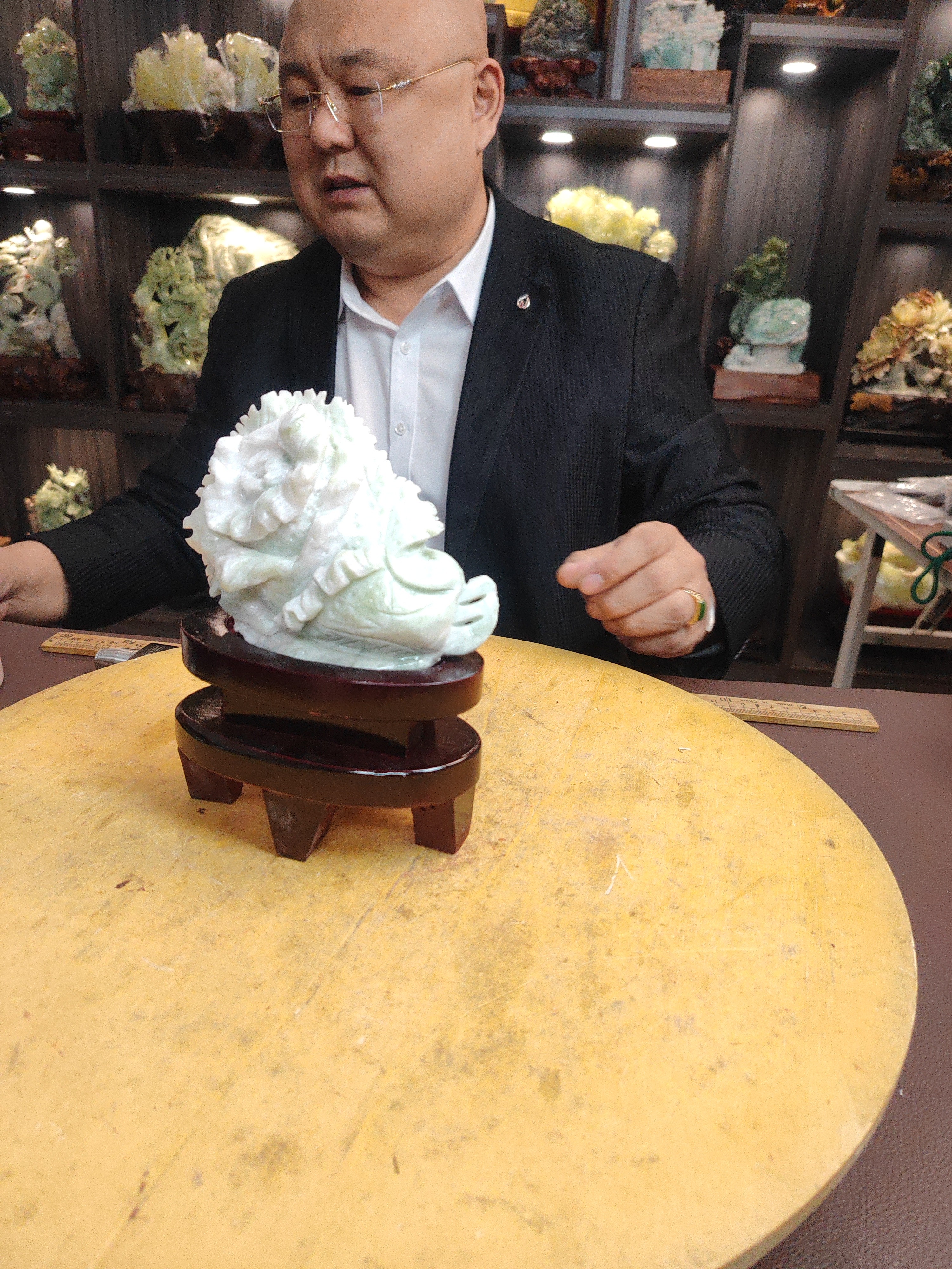 白绿相间百菜摆件原创创意作品居家办公摆放