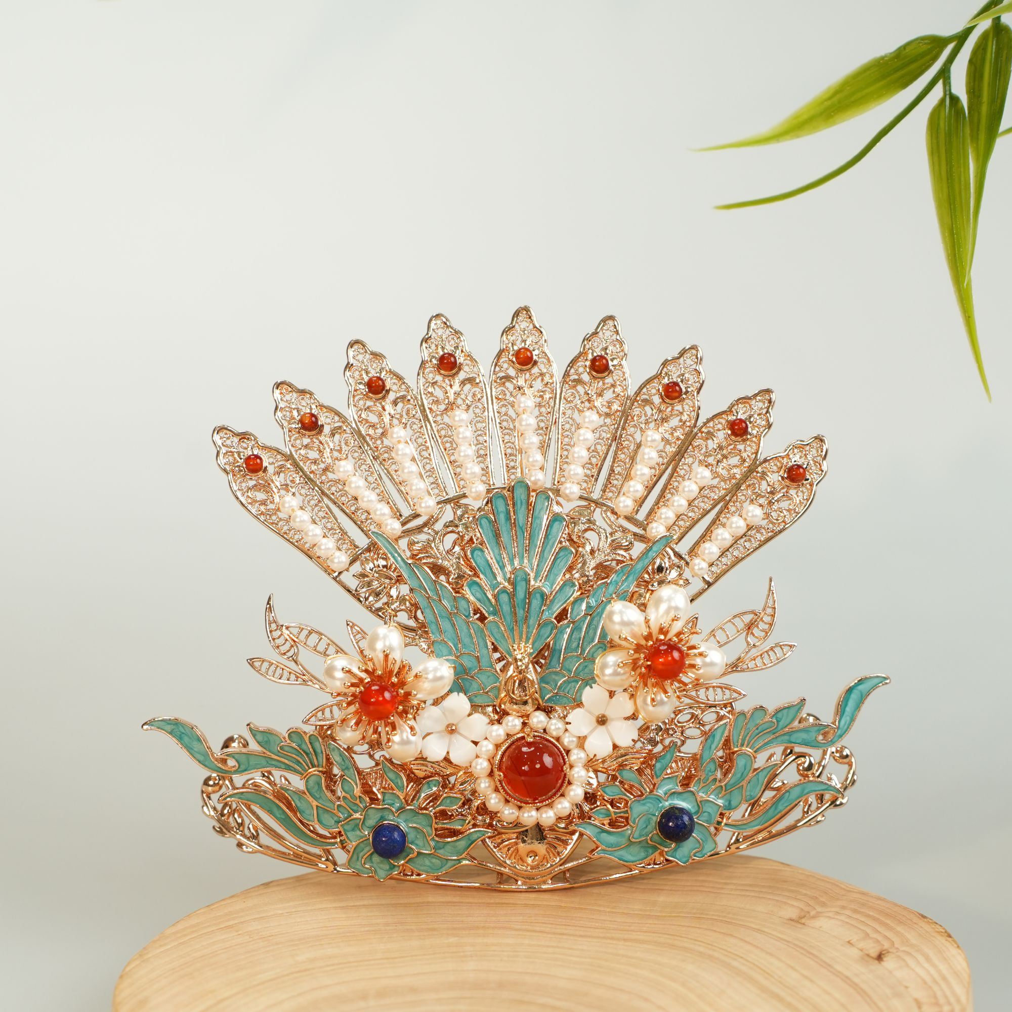 古悦倾城（精致小凤）原创手工古风汉服烧蓝发冠百搭复古