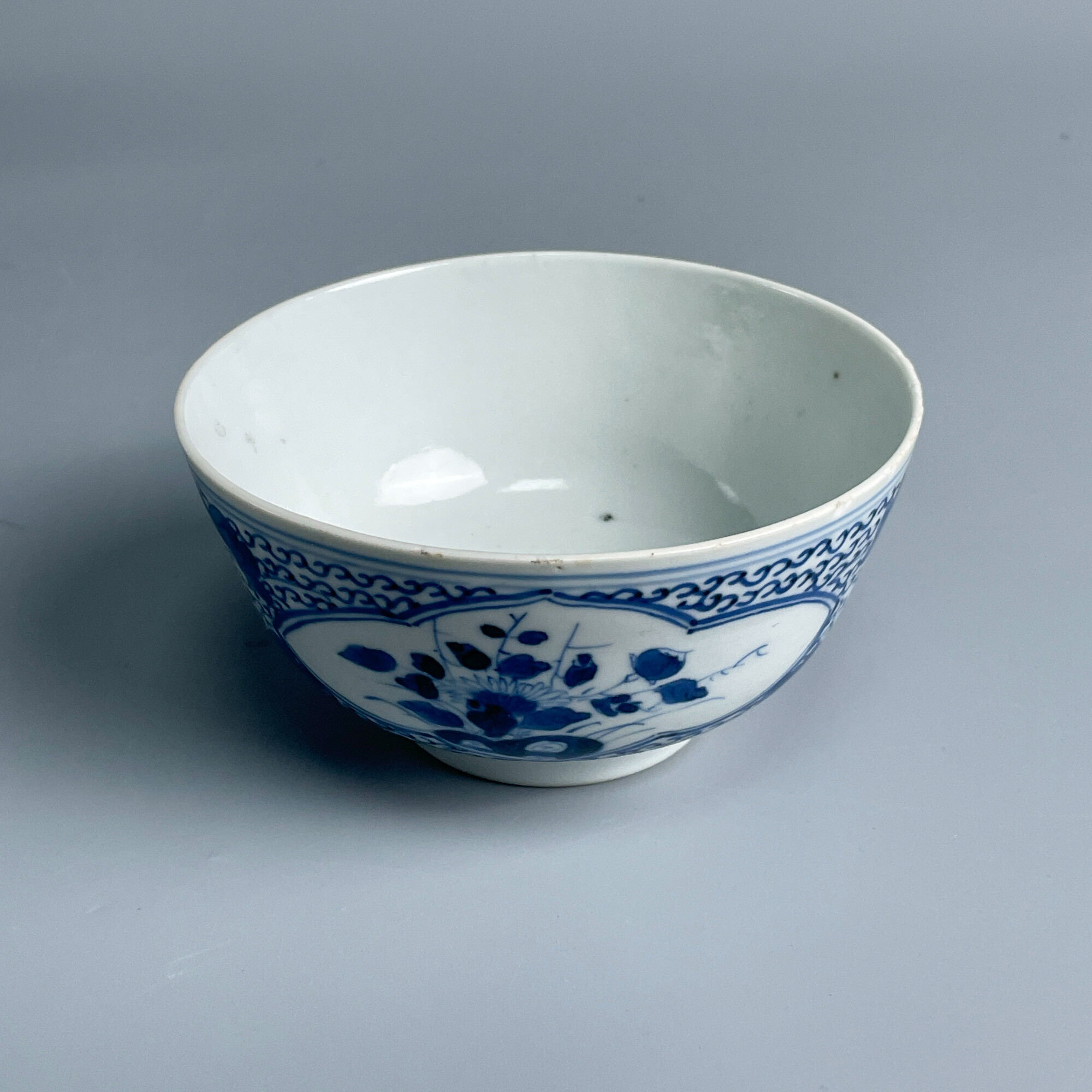 瓷器/古董清光绪青花开窗花卉碗-M2XLZ002206/收藏/文物/绣花张