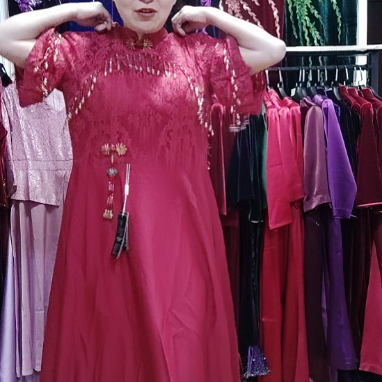 燕***格XL旗袍连衣裙重工手工穿珠