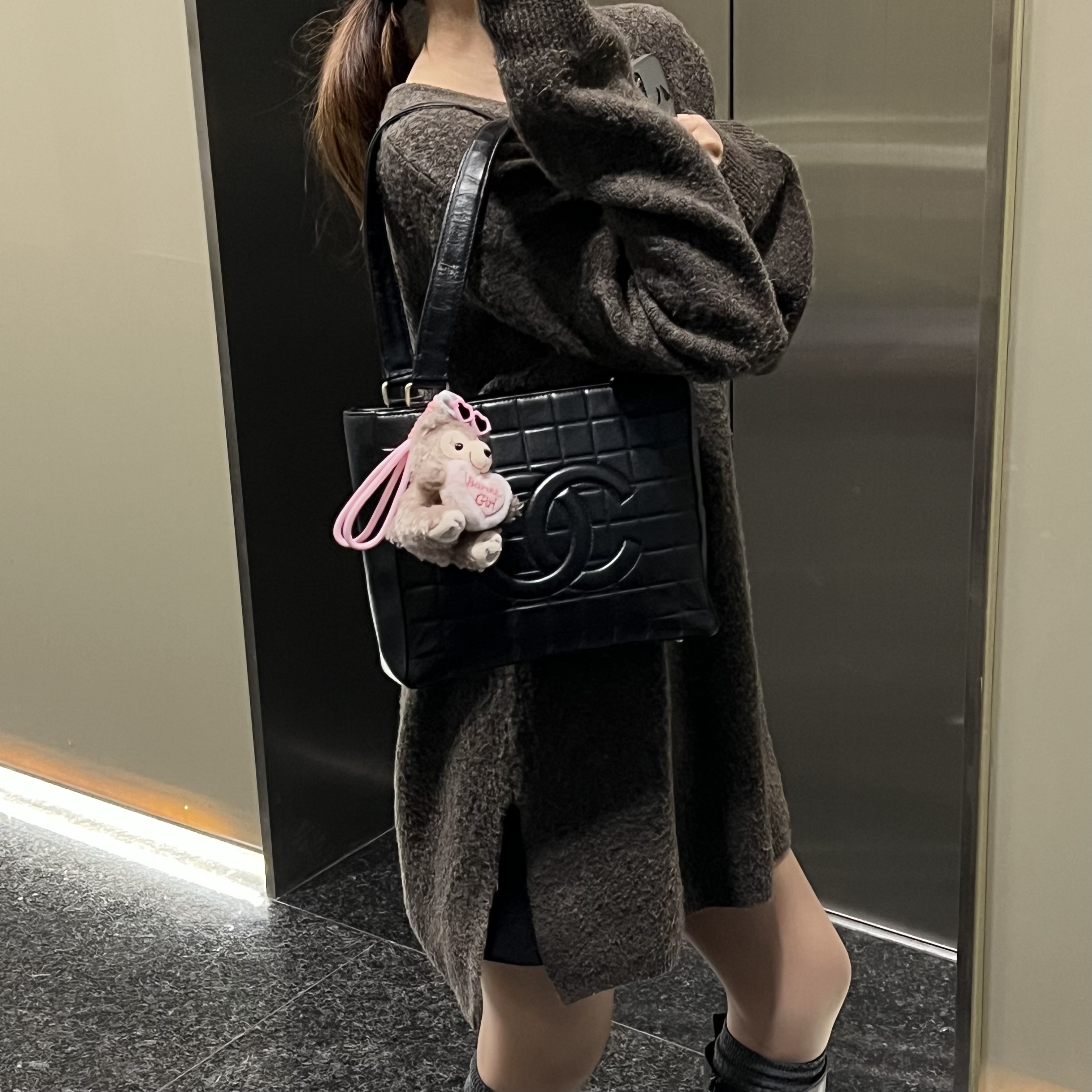 95新 Chanel/香奈儿 冰格单肩包腋下包