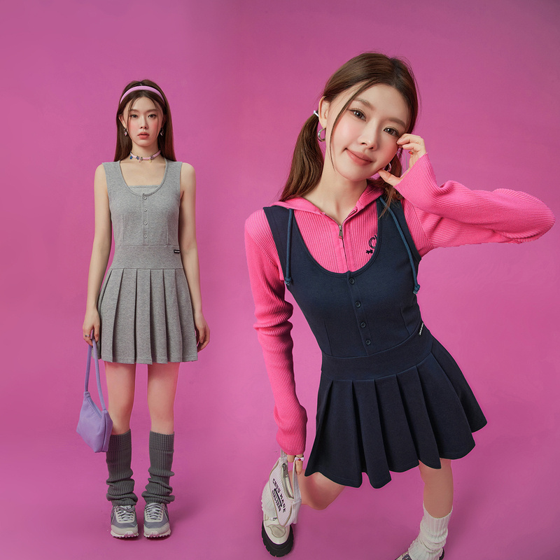 011W【云C专属】CHUU无袖设计运动休闲风舒适感连衣裙-F