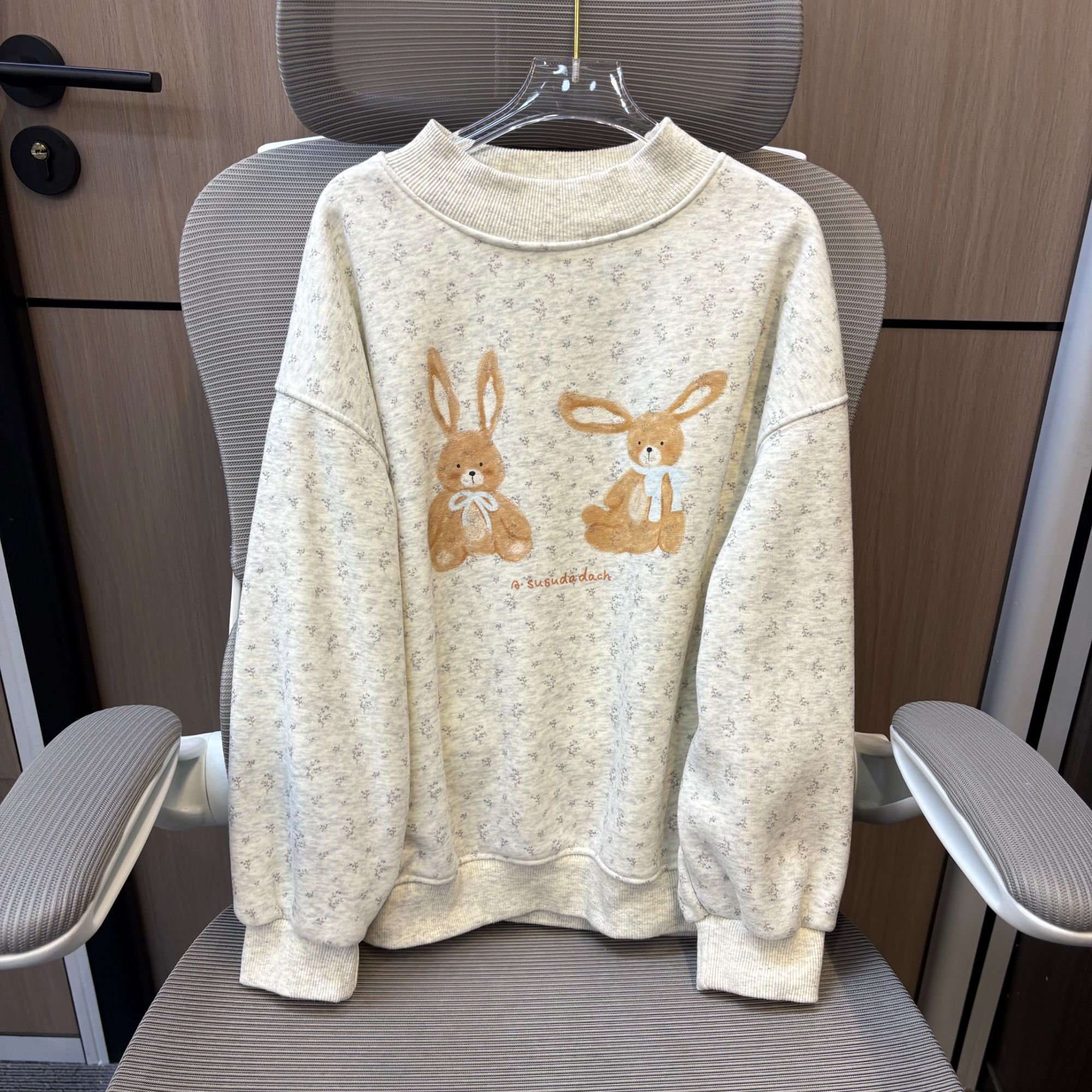 【清货】冬款韩系乖巧兔印花加绒女童圆领卫衣 F267 267 K