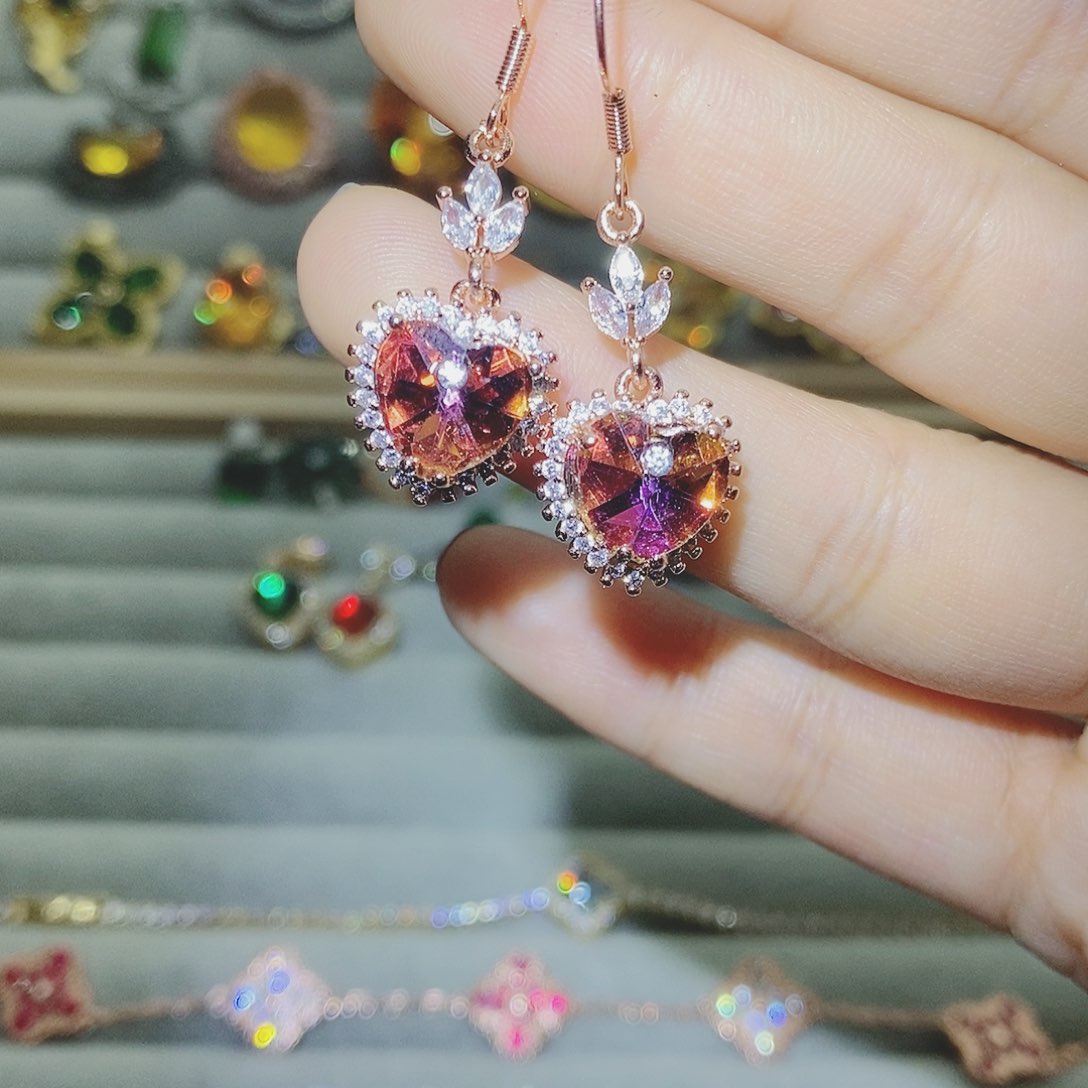 【闪购商品】托帕石耳饰银S925镶嵌