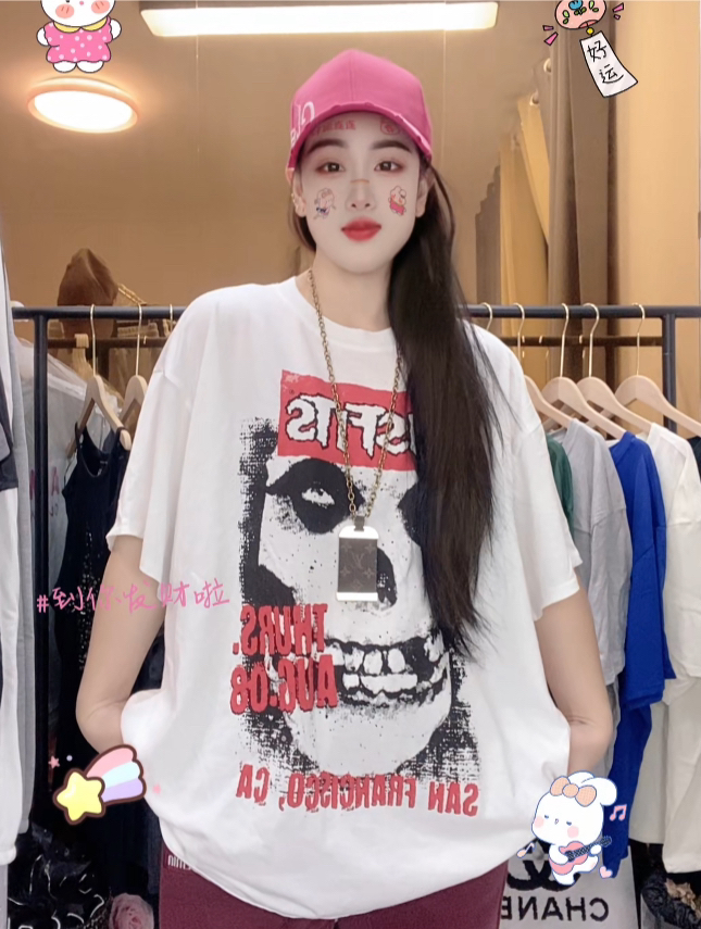 外贸纯棉大码T恤黑眼圈