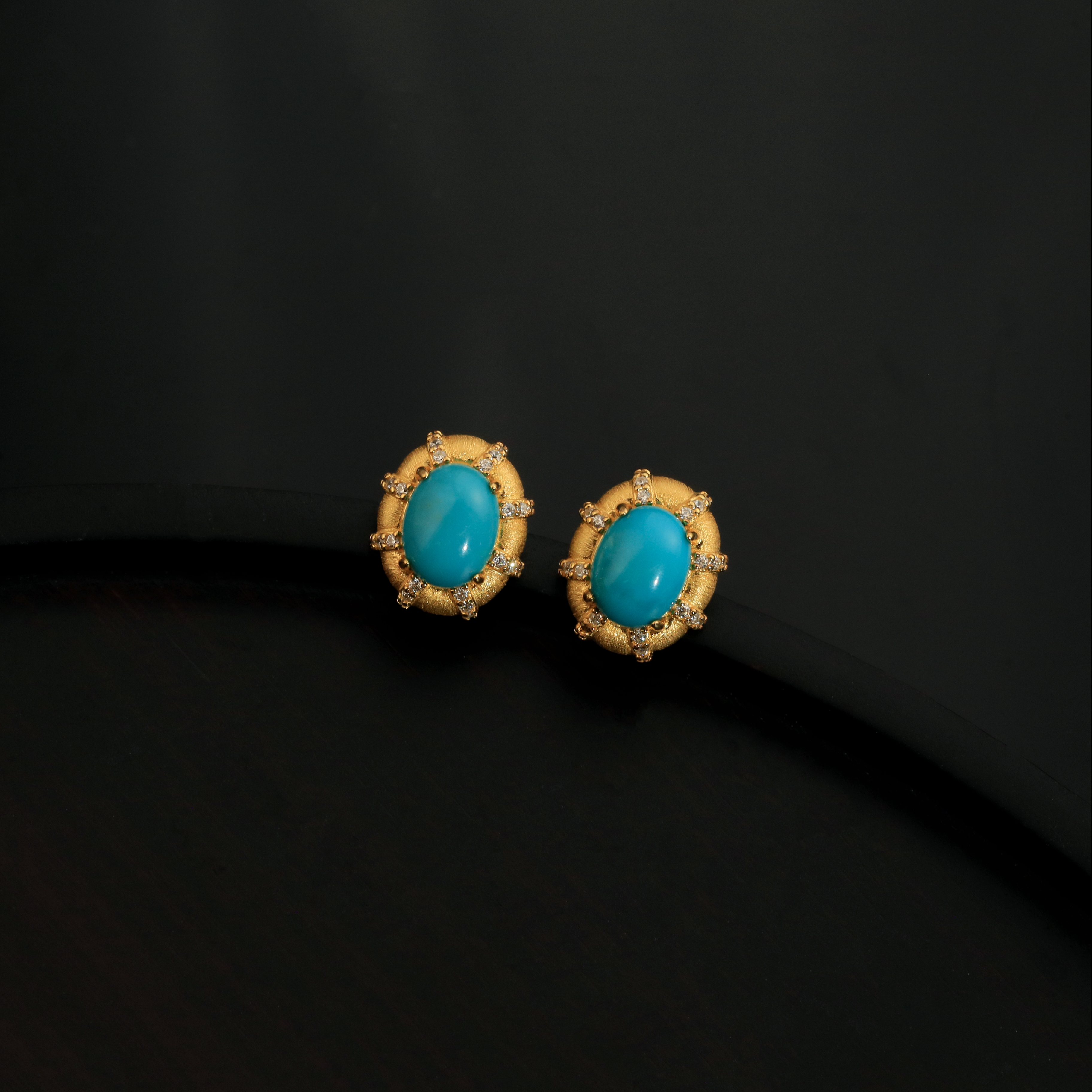 【闫闫专属】安曼博S925银绿松石睡美人旦面耳钉 7*9mm XZ0638BZ