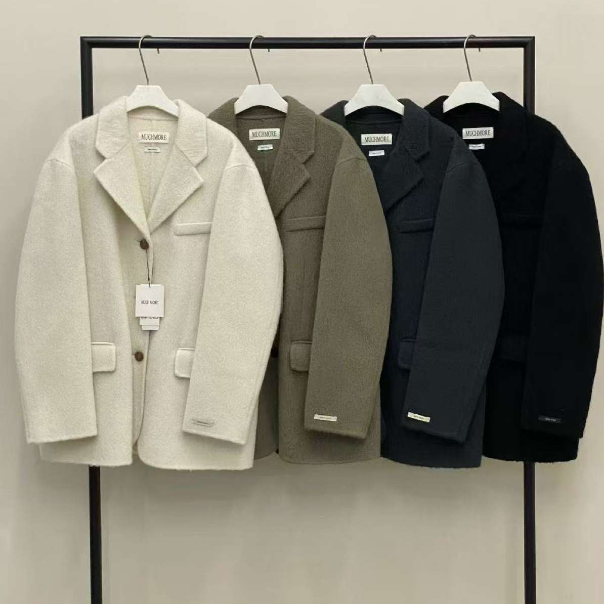 muchmore韩国东大门翻盖口袋手工大衣外套