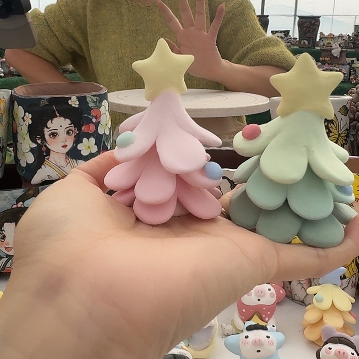 瑶****圣诞树两个摆件摆件摆件摆件