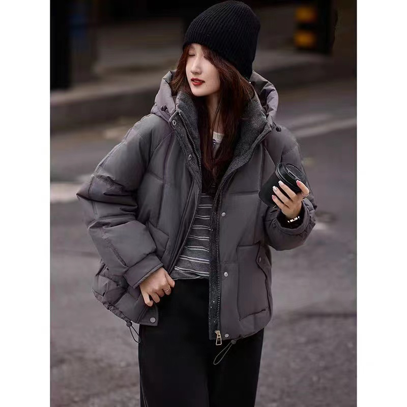 宽松加厚百搭时尚冬季连帽棉服