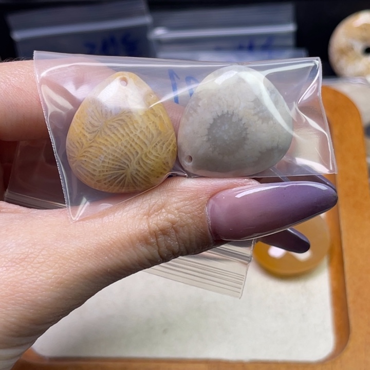 未镶嵌吊坠硅化珊瑚（珊瑚玉）