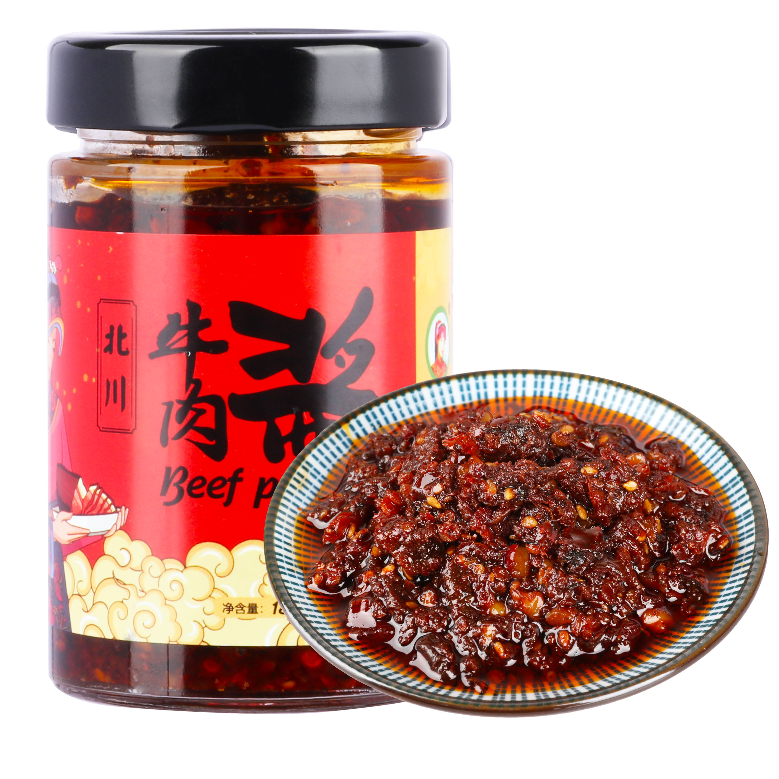 羌妹子香菇牛肉酱下饭拌饭酱拌面酱四川特产牛肉酱