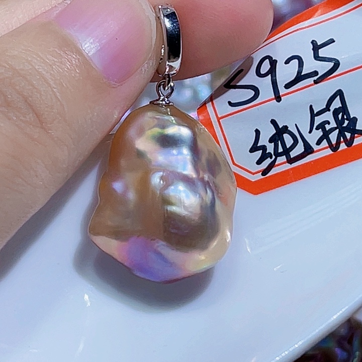 淡水珍珠银S925镶嵌颈饰