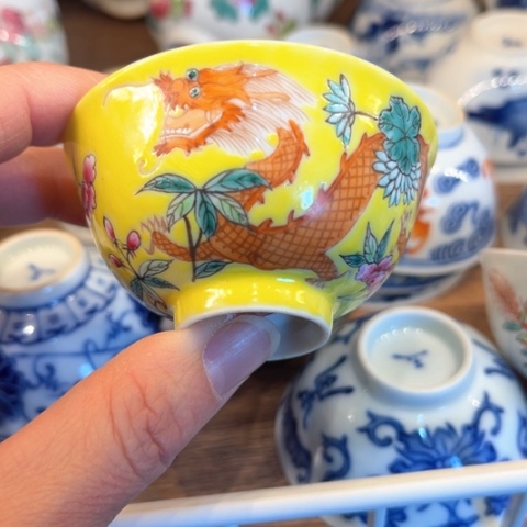 手绘茶杯盖碗壶承