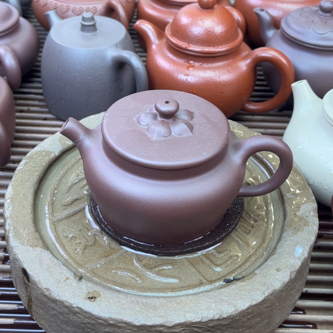 紫砂茶壶紫泥 微瑕 150c 莲心