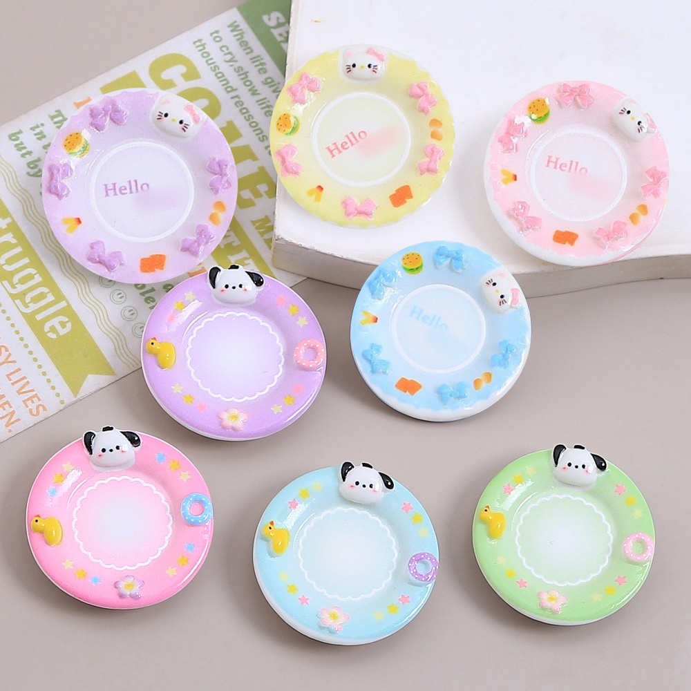 【实色恰恰盘子】可爱创意装饰树脂摆件