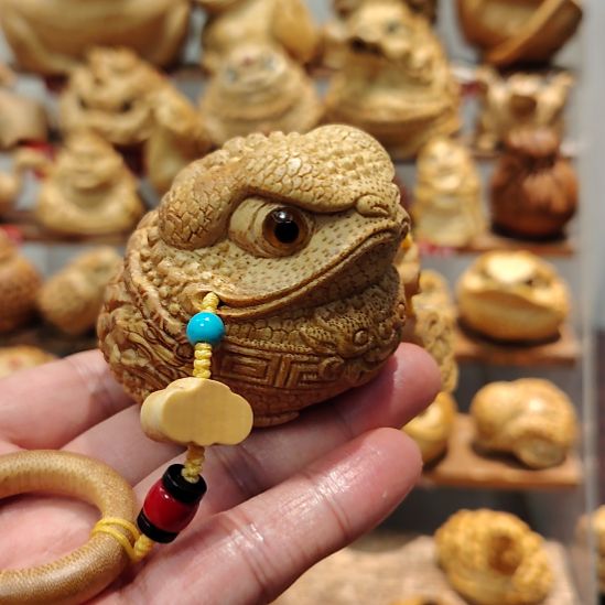 悠***心陶瓷竹根雕三足金蟾