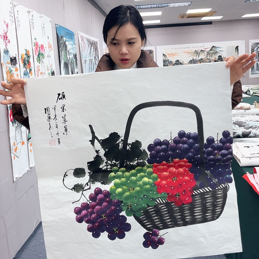 国画国画作品纯手工绘制