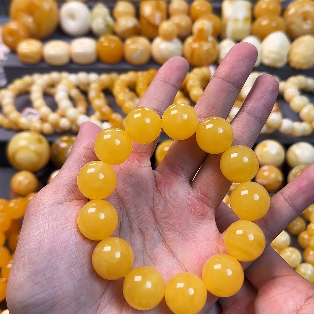 琥珀未镶嵌珠宝奇石18mm同料