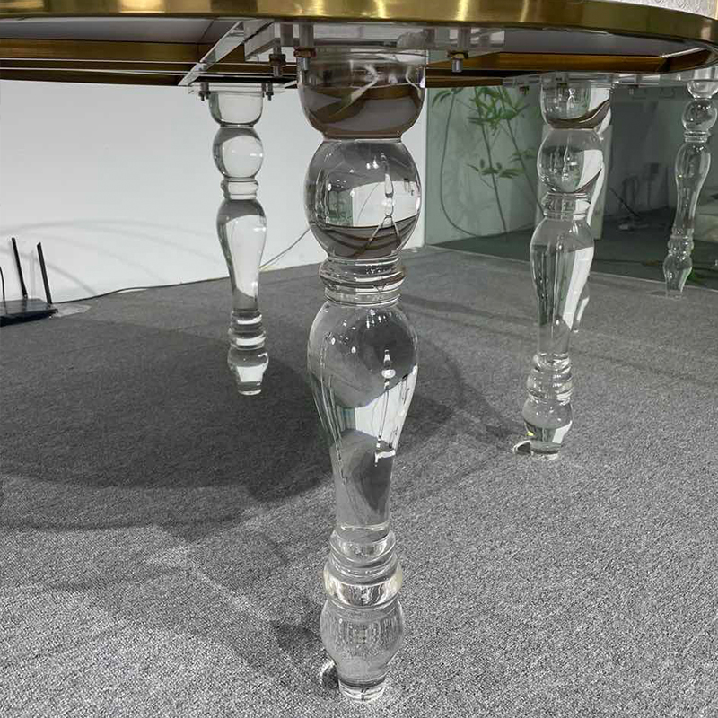 亚克力水晶桌腿欧式美式圆柱餐桌餐厅专用腿子可定制家用高脚