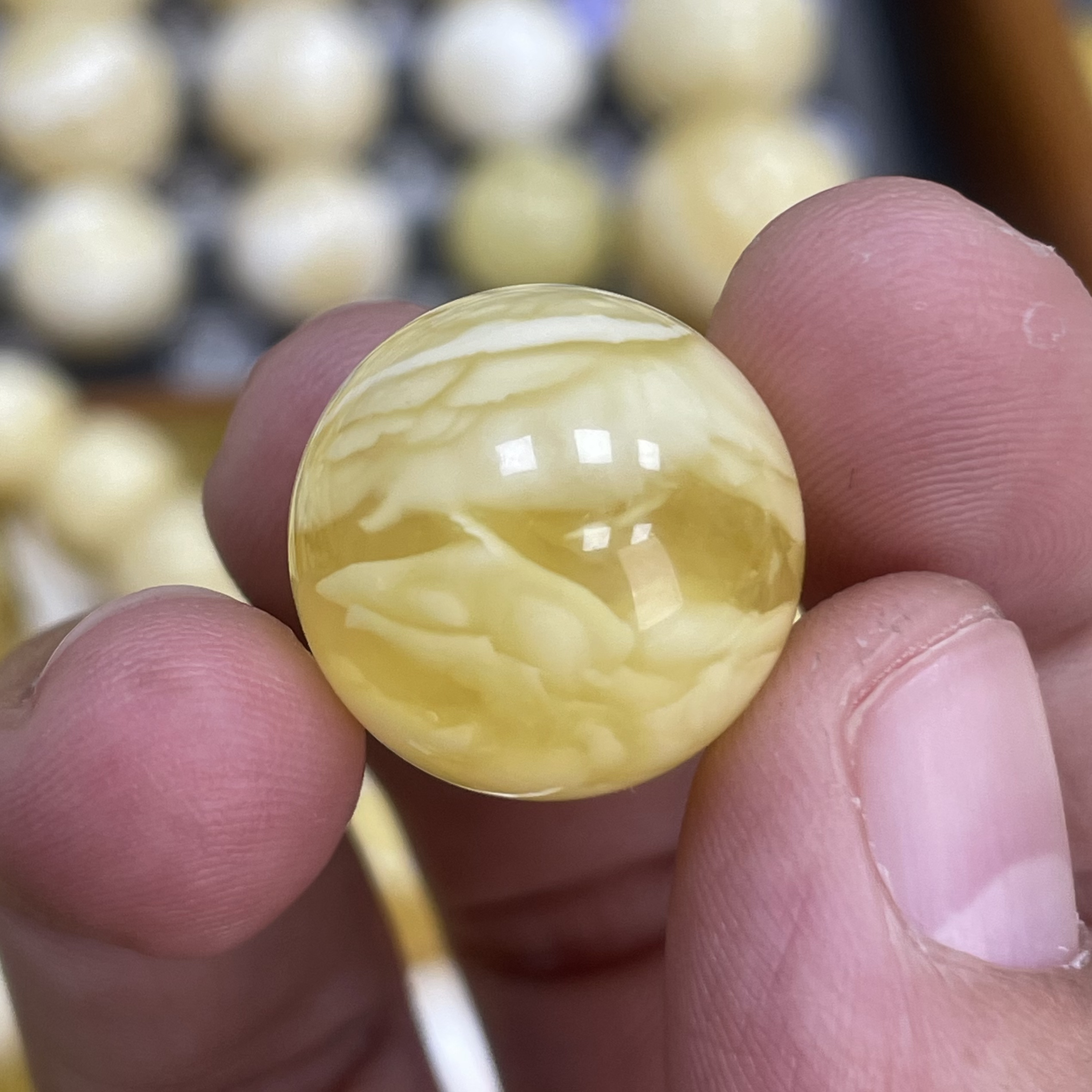 魔梵珠宝｜18.1mm俄料天然蜜蜡 金妖溶洞金沙虎皮款