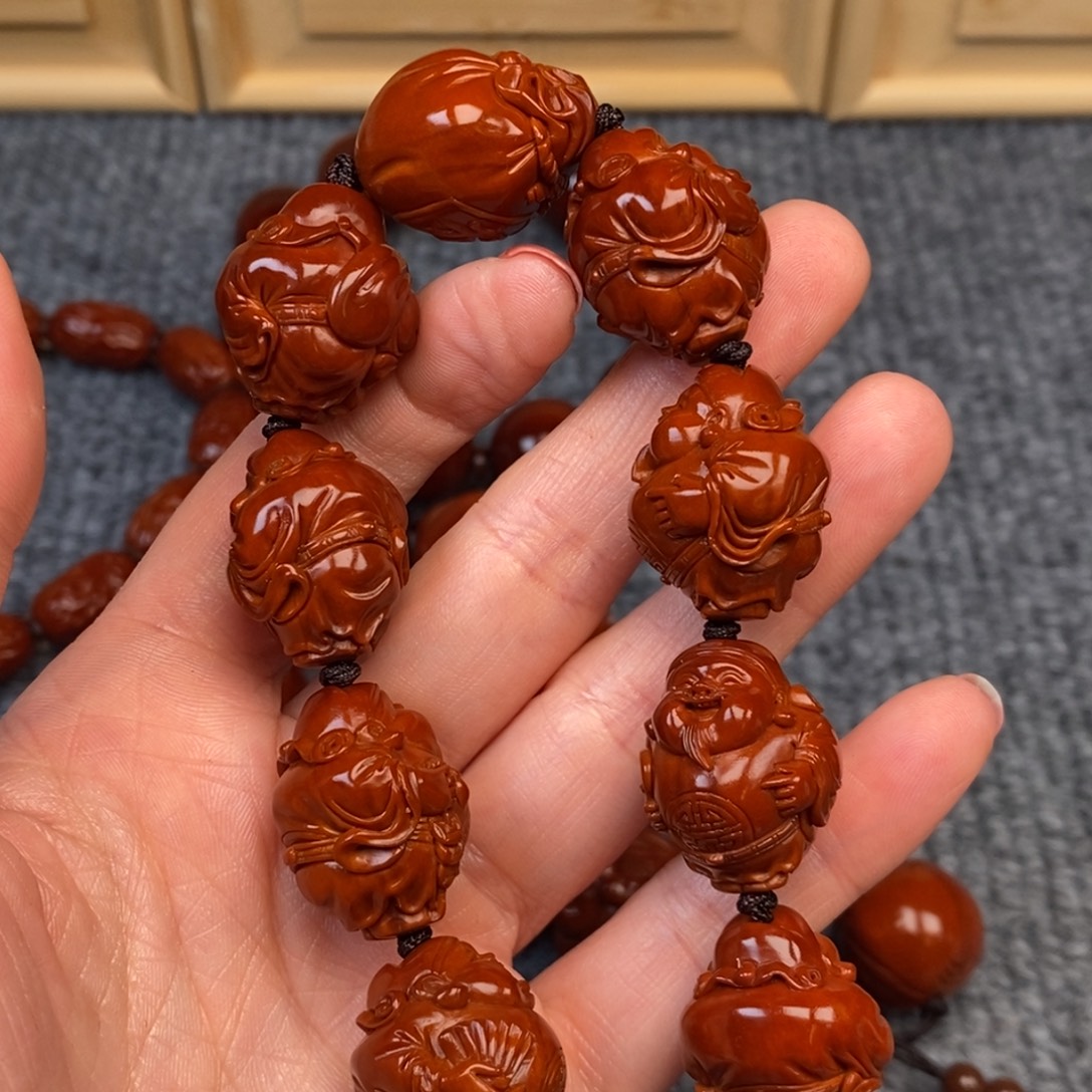 妖***怪橄榄核手串/手链八宝财神