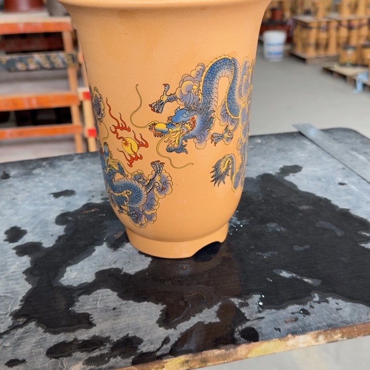 紫砂花盆高度22口径17