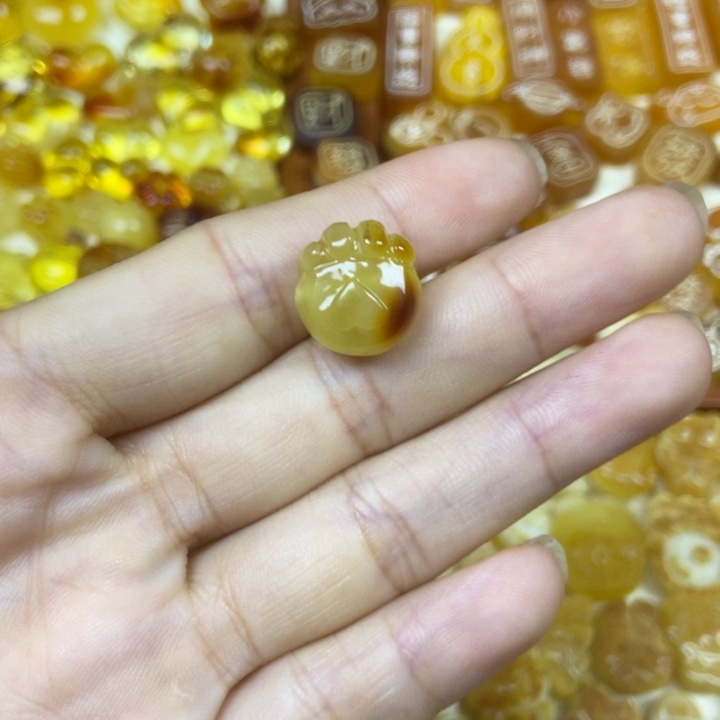 吊坠橄榄核小猫爪左右孔88