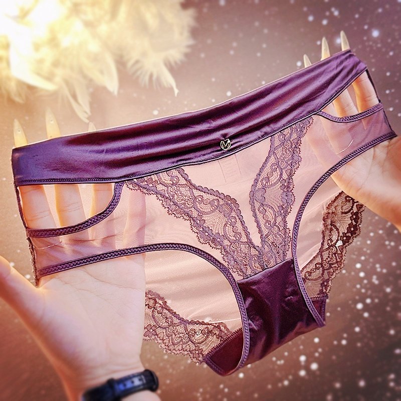 2026爆款牛奶丝腰边蕾丝女士内裤透视网纱包臀性感三角裤精致