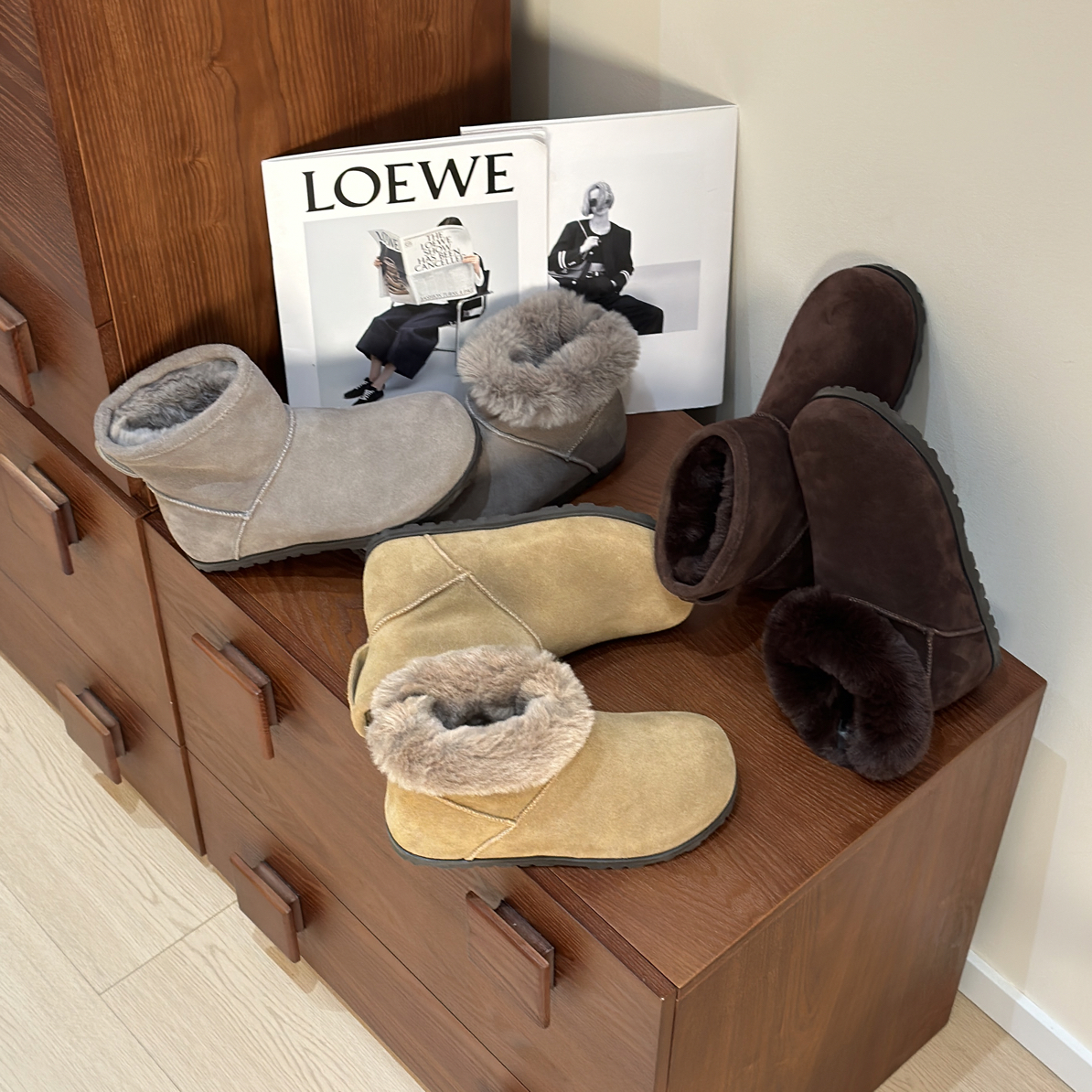 两穿翻毛雪地靴女2025冬季新款加厚加绒厚底真皮东北棉鞋勃肯短靴