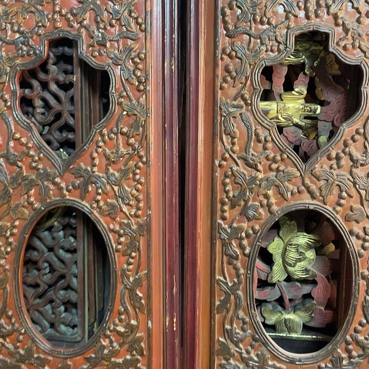 绿***安绒质老木雕雕花板包邮