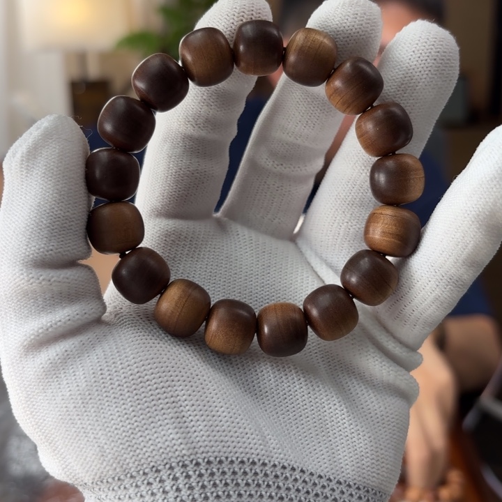 檀香木手串/手链12/13mm横纹黑肉沉水级