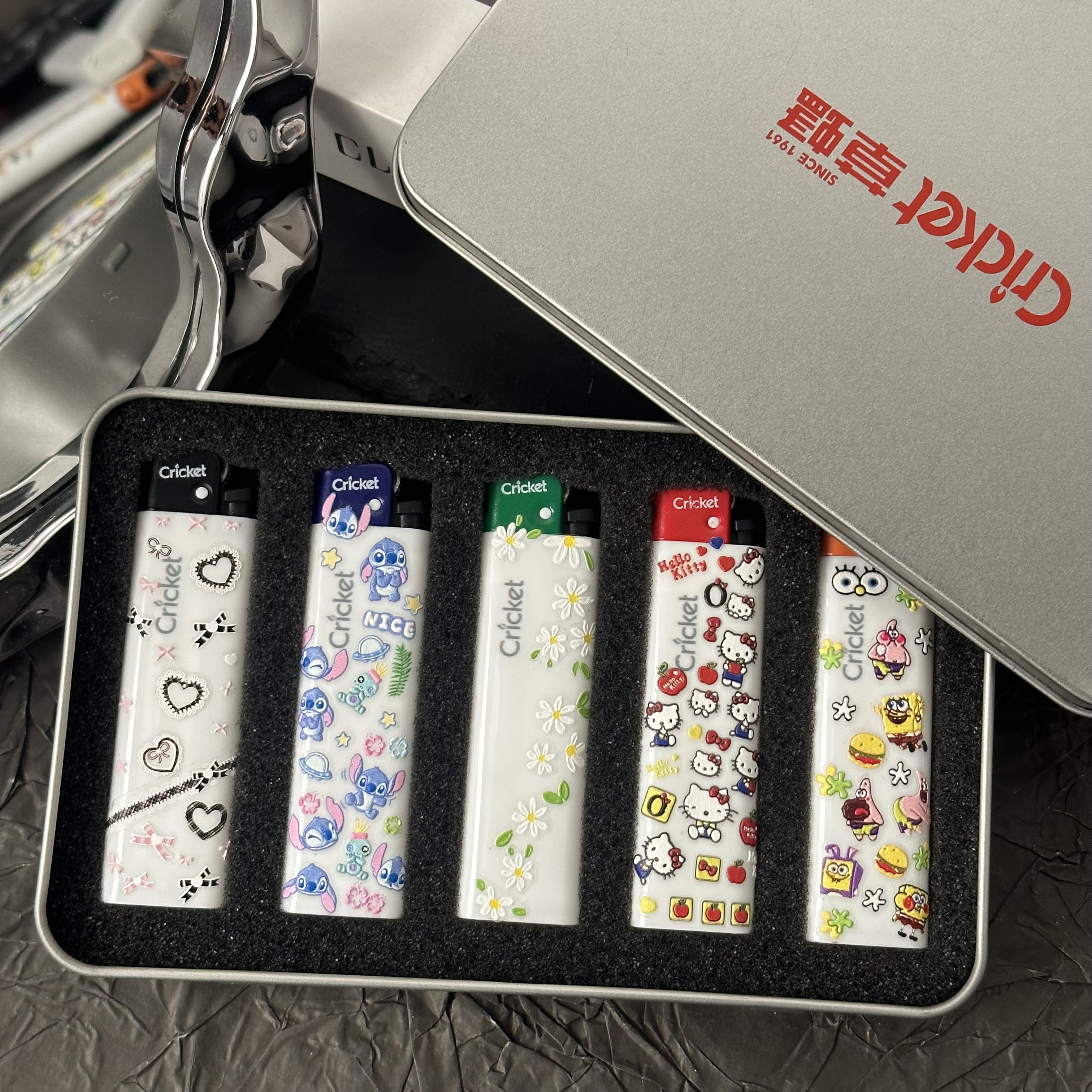 草蜢正版cricket创意高颜值可爱打火机个性防爆送礼物史迪仔