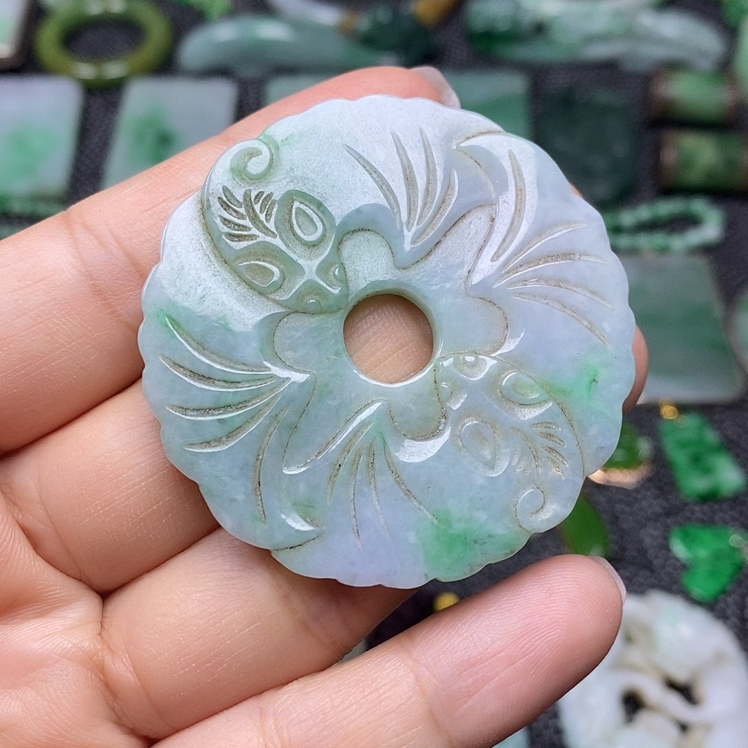 翡翠挂件未镶嵌缅甸天然翡翠福在眼前