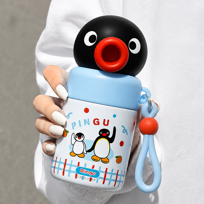 可爱Pingu联名迷你口袋杯新款高颜值便携小型儿童水杯学饮保温杯