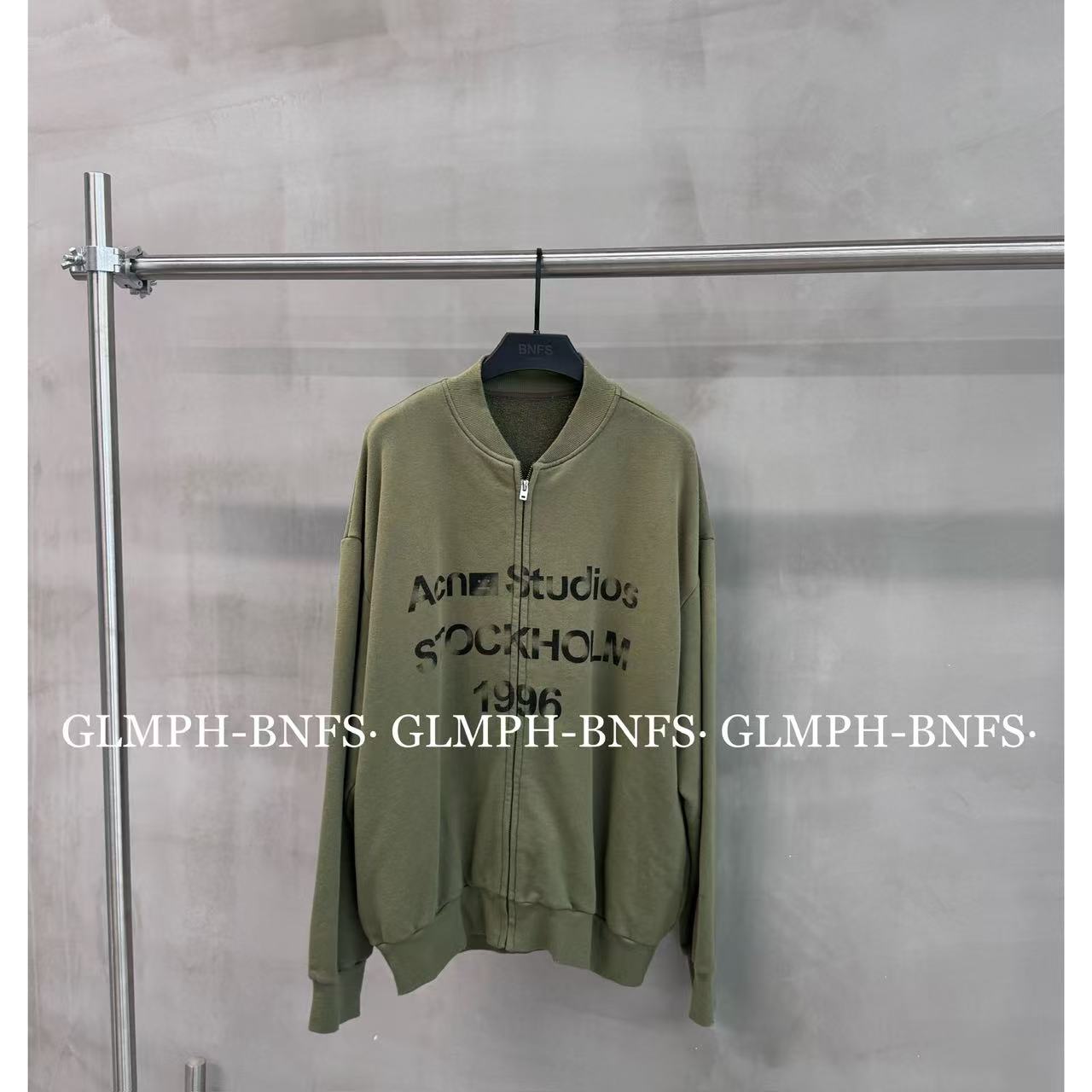 GLMPH-BNFS【AC外套】简约字母宽松长袖自带起球休闲连帽外套-986