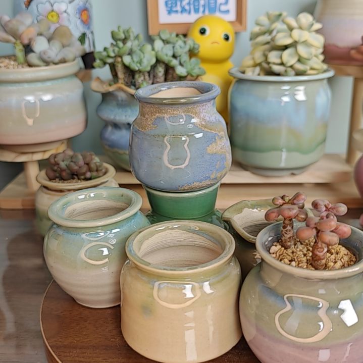 红陶景德镇手工陶瓷盆 口5