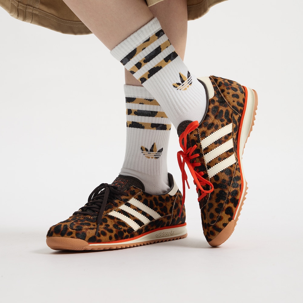 Adidas三叶草SL72 0G SHOES 「T头鞋」经典豹纹薄底运动鞋 JI0189