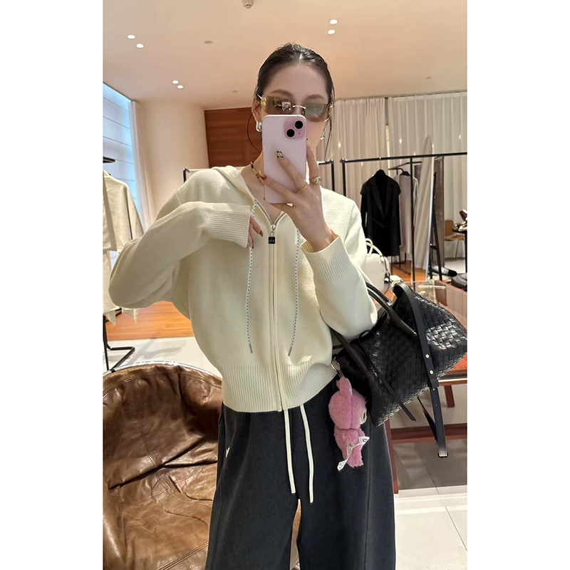 【深海蓝】3915开衫外套超柔软毛衣高品质连帽上衣