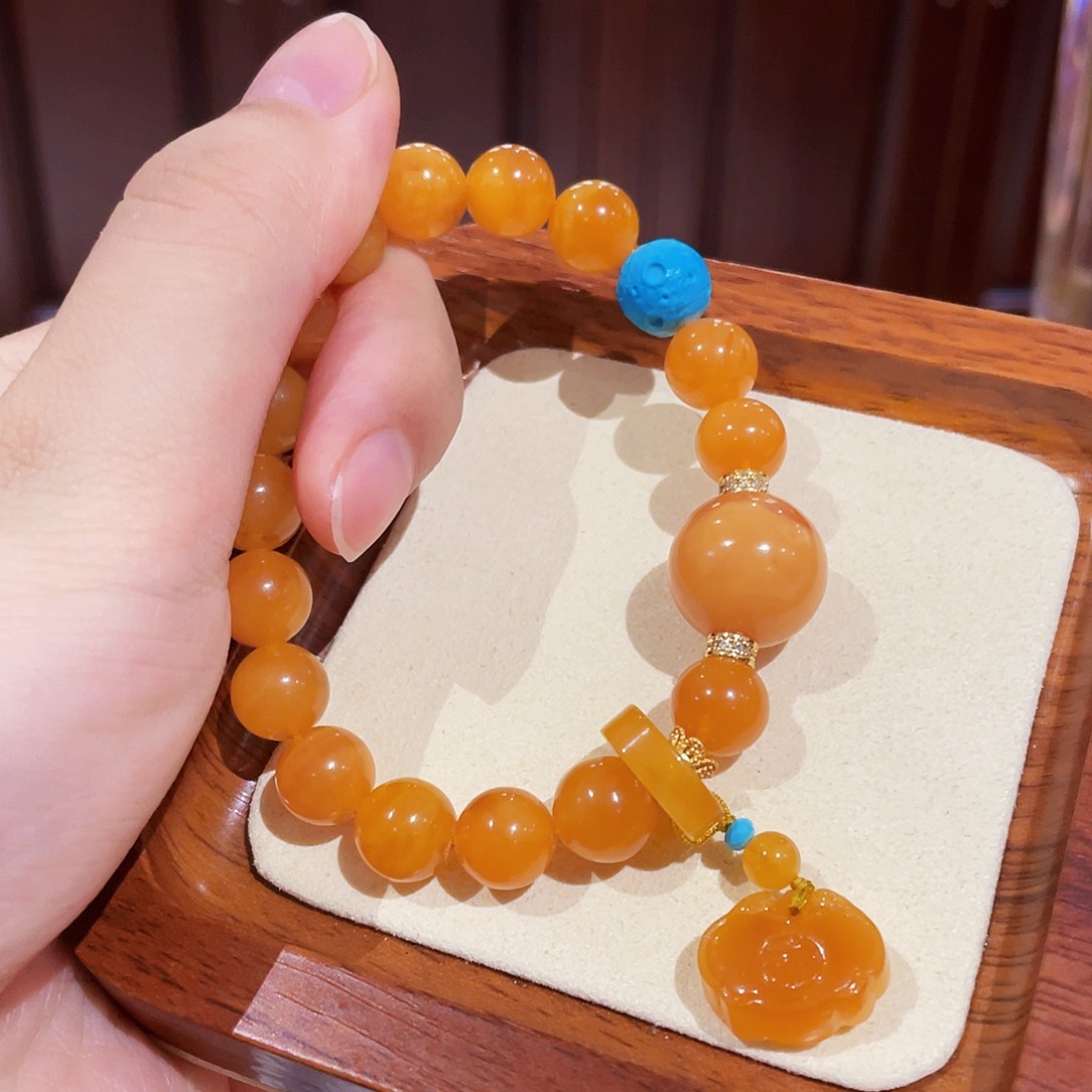 未镶嵌蜜蜡手链手串