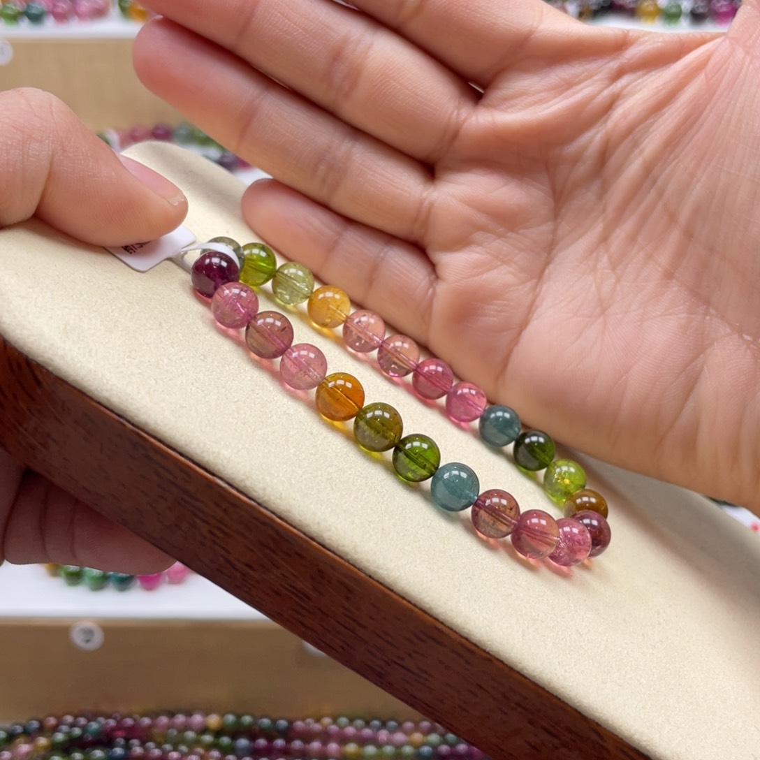 碧玺手链未镶嵌7.5mmmmmmmmmmmmmmmmmmm