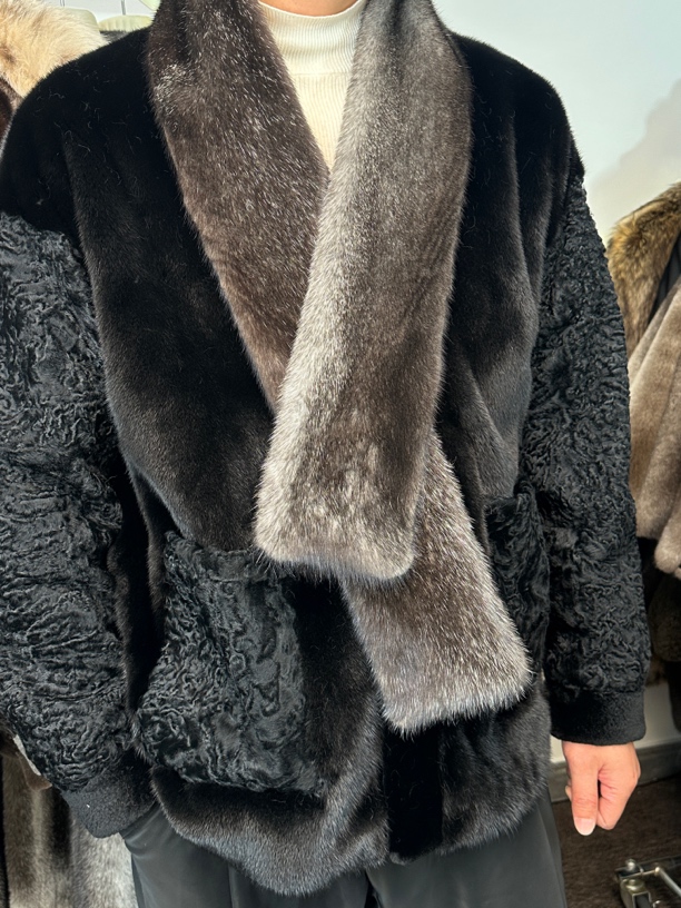 进口星辰本色水貂围巾