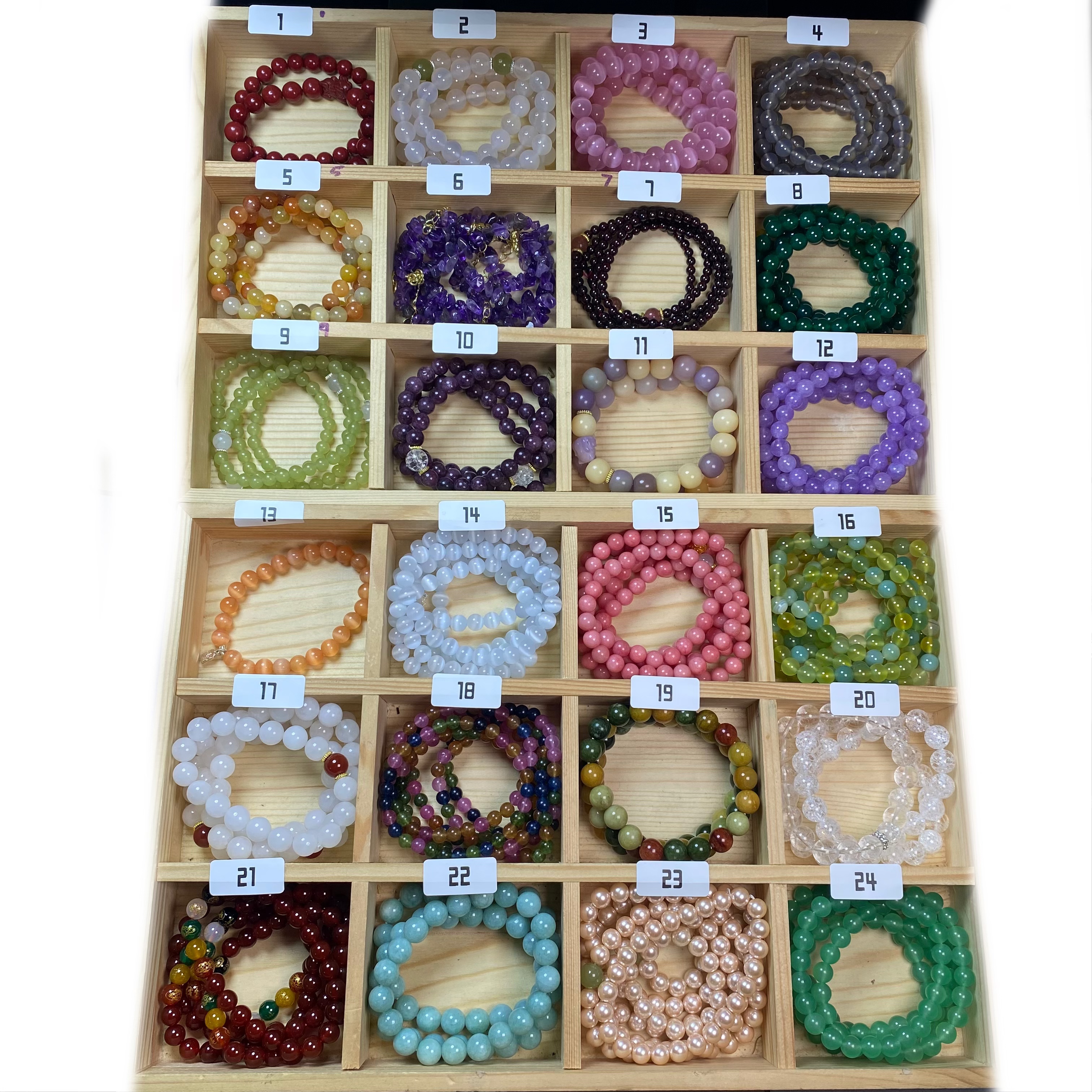 天然水晶玛瑙玉石散珠多样性发一