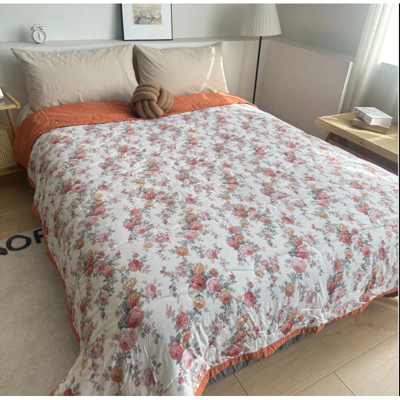 水洗棉夏被子--英伦玫瑰