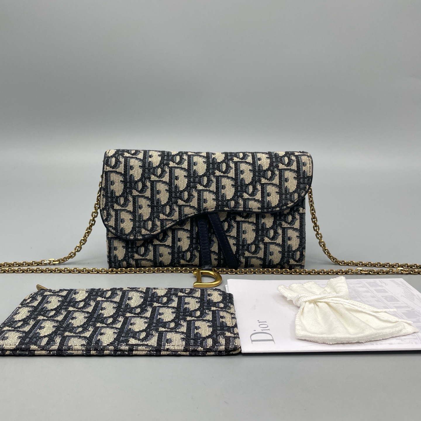 95新 DIOR/迪奥 老花woc二合一 链条斜挎包 尺寸19*10 A3009