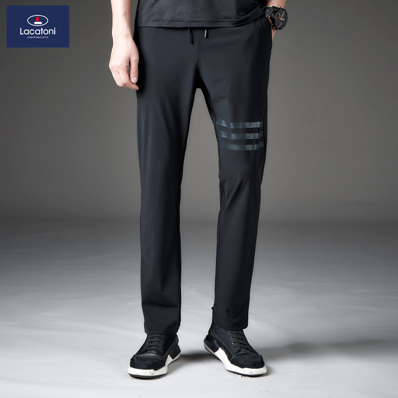 Lacatoni/洛科托尼薄款锦纶透气宽松大码登山百搭高弹冰丝裤长裤