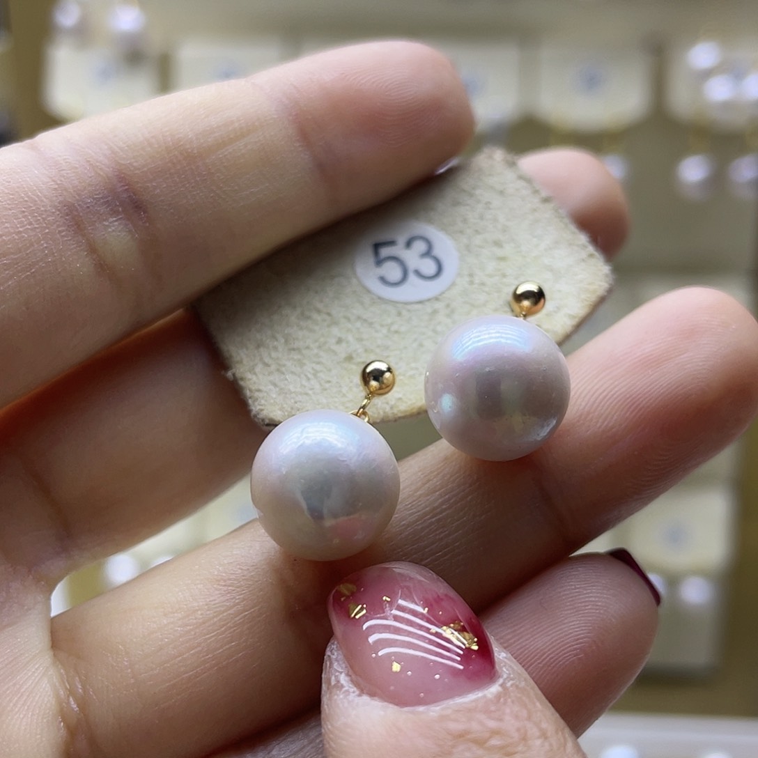 淡水珍珠耳饰银S925镶嵌