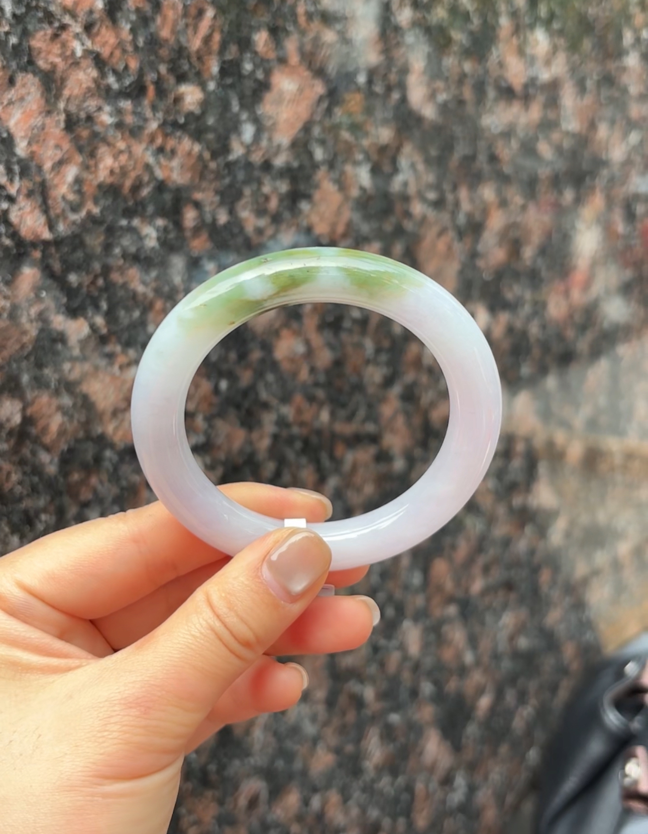 1（上新）半山水淡紫罗蓝意境圆条五十四点八圈翡翠a货手镯