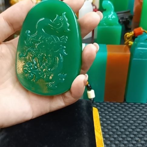 寿山石印石手把件