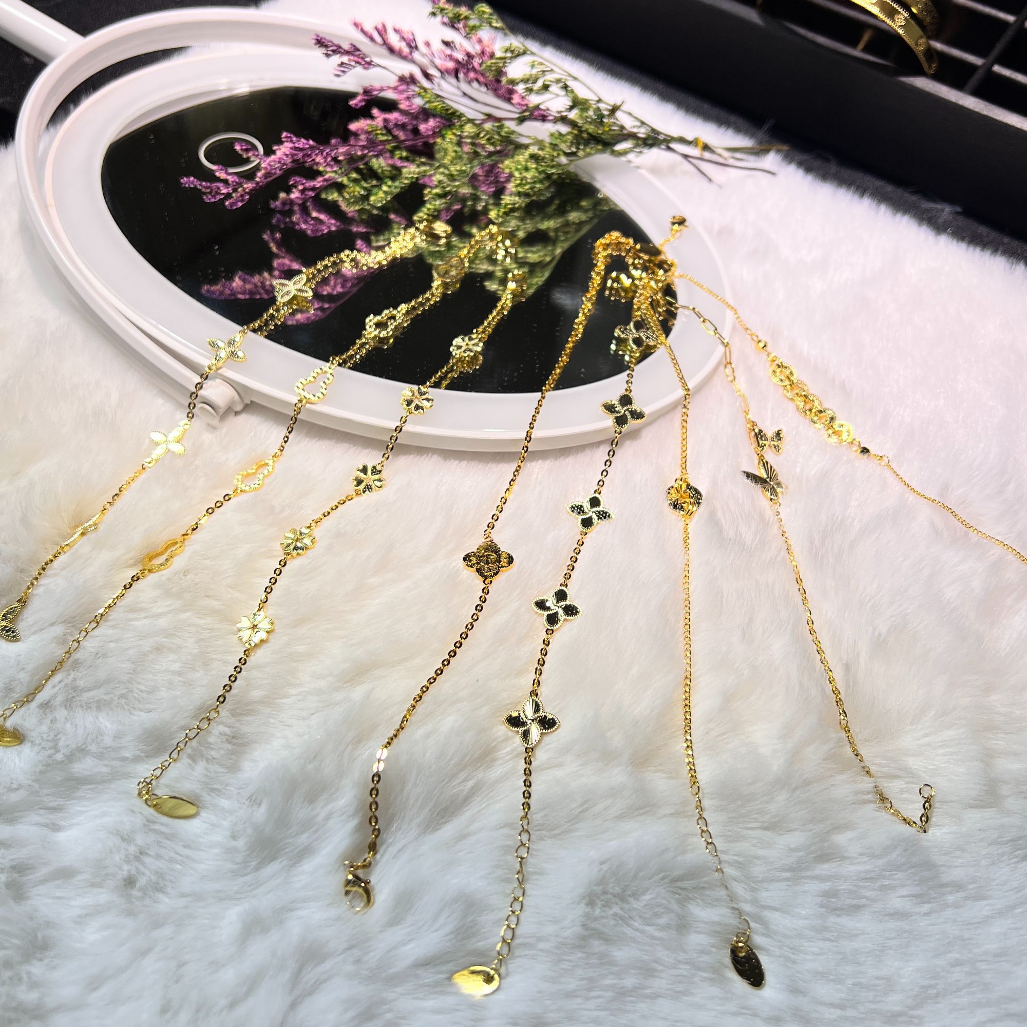 合金手链 镀18k真金ins风日韩女瑞丽风简约饰品链子